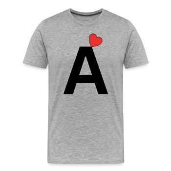 A - T-shirt bio Premium Homme - gris chiné - Devant - Damien (186cm)