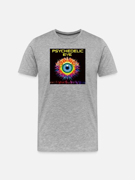 Psychedelic Eye Fire - Men's Premium Organic T-Shirt - heather grey
