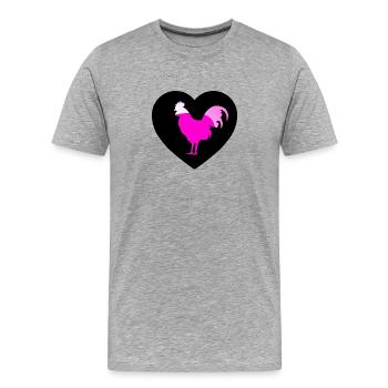 Coq - T-shirt bio Premium Homme - gris chiné - Devant - Damien (186cm)