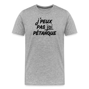 Pétanque, Pétanque-Fan, Bowler - Männer Premium Bio T-Shirt - Grau meliert - Vorne - Damien (186cm)