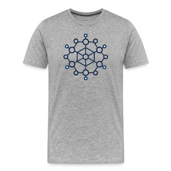 Geometrisches Knoten-Netzwerk - Männer Premium Bio T-Shirt - Grau meliert - Vorne - Damien (186cm)
