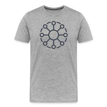 Central Network Core Pattern - Men's Premium Organic T-Shirt - heather grey - Front - Damien (186cm)