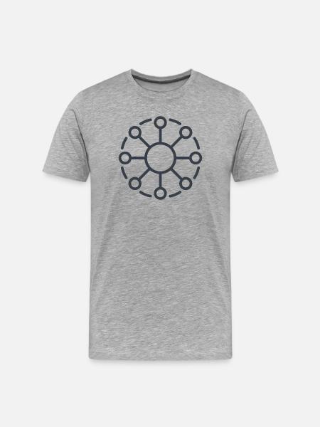 Zentraler Netzwerkkern Muster - Männer Premium Bio T-Shirt - Grau meliert