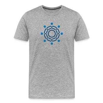 Kreis Mandala Netzwerk - Männer Premium Bio T-Shirt - Grau meliert - Vorne - Damien (186cm)