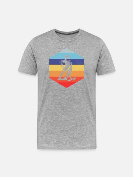 Attention floorball fans, simple statement - Men's Premium Organic T-Shirt - heather grey