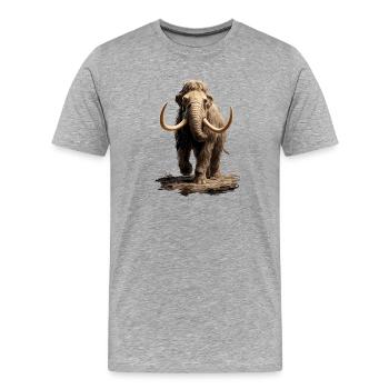 Mammut Wollhaarmammut Eiszeit Mammuts Süßes Mammut - Männer Premium Bio T-Shirt - Grau meliert - Vorne - Damien (186cm)