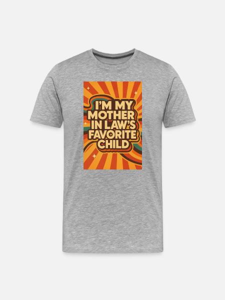 Das Lieblingskind der Schwiegermutter - Männer Premium Bio T-Shirt - Grau meliert