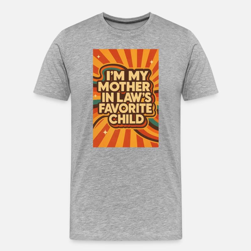 Das Lieblingskind der Schwiegermutter - Männer Premium Bio T-Shirt - Grau meliert