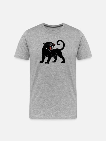Schwarzer Panther Brüllt - Men's Premium Organic T-Shirt - heather grey