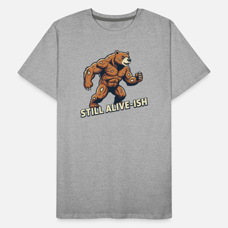 Ours mort-vivant avec des écussons de couture T-shirt bio Premium Homme