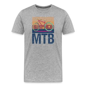 Mountain biking - Men's Premium Organic T-Shirt - heather grey - Front - Damien (186cm)