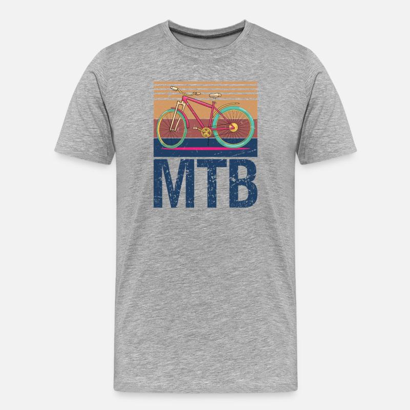 Mountain Biking - Männer Premium Bio T-Shirt - Grau meliert
