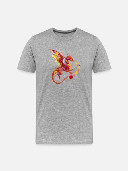 Dragon Flower - Men's Premium Organic T-Shirt - heather grey