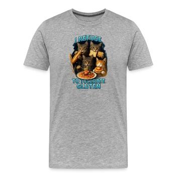Gluten Glutenunverträglichkeit Geschenk - Männer Premium Bio T-Shirt - Grau meliert - Vorne - Damien (186cm)