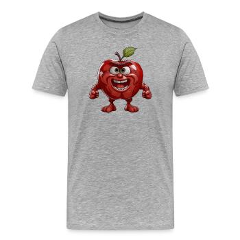 Apfel - Männer Premium Bio T-Shirt - Grau meliert - Vorne - Damien (186cm)