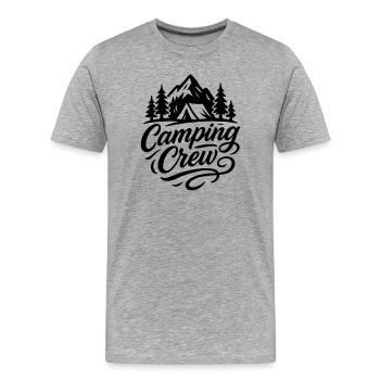 Camping Crew - Männer Premium Bio T-Shirt - Grau meliert - Vorne - Damien (186cm)