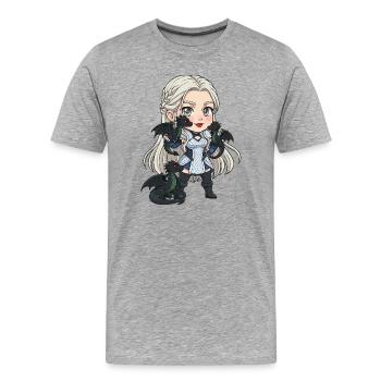 Dragon cosplay Knightess Chibi - Men's Premium Organic T-Shirt - heather grey - Front - Damien (186cm)