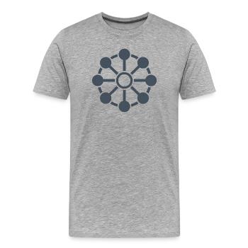 Central network star - Men's Premium Organic T-Shirt - heather grey - Front - Damien (186cm)