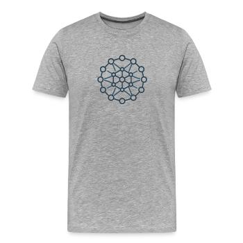 Netzwerk Knotenstern Muster - Männer Premium Bio T-Shirt - Grau meliert - Vorne - Damien (186cm)