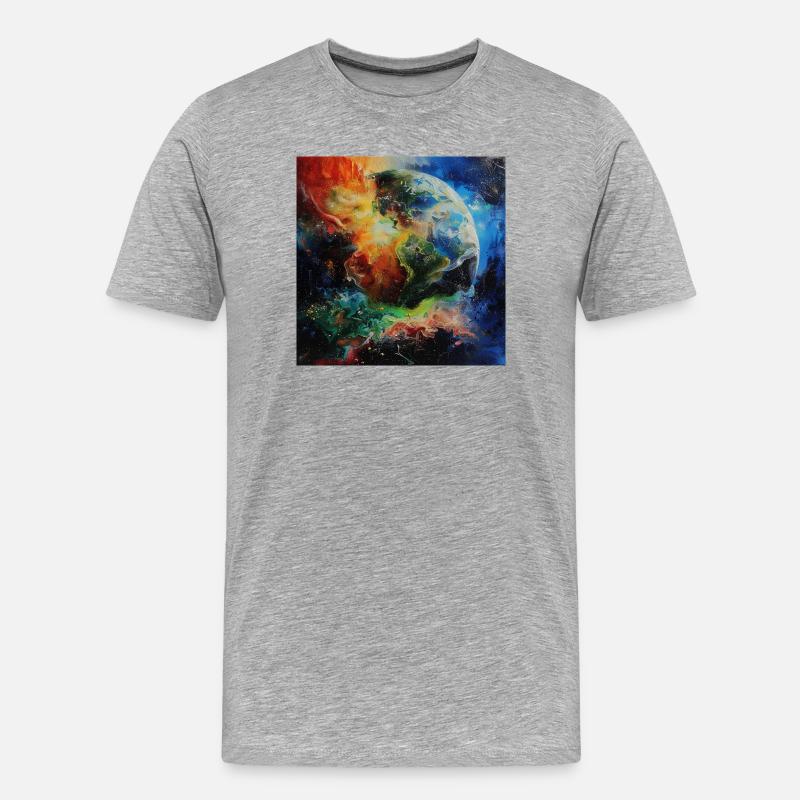 Erde im Farbenzauber - Männer Premium Bio T-Shirt - Grau meliert
