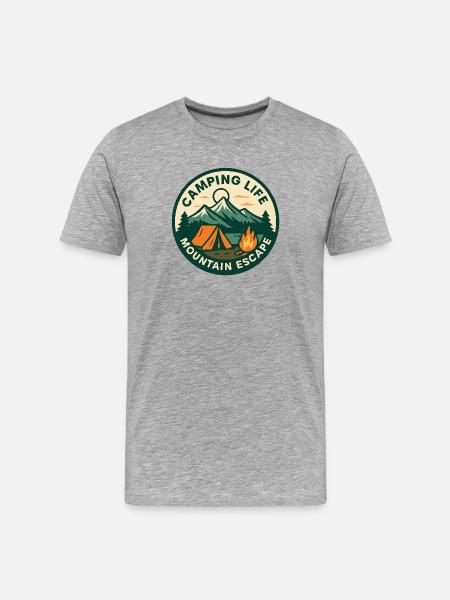 Mountain Camping Getaway - Men's Premium Organic T-Shirt - heather grey