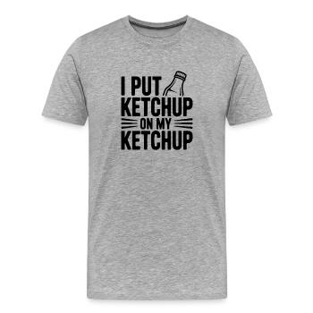 J’ai mis du ketchup sur mon ketchup - T-shirt bio Premium Homme - gris chiné - Devant - Damien (186cm)