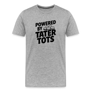 Angetrieben von Tater Tots - Männer Premium Bio T-Shirt - Grau meliert - Vorne - Damien (186cm)