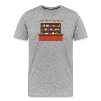 Redémarrage coloré du bar - T-shirt bio Premium Homme - gris chiné - Devant - Damien (186cm)