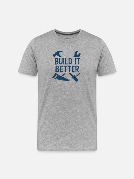 Build It Better Artisan Motif - Men's Premium Organic T-Shirt - heather grey