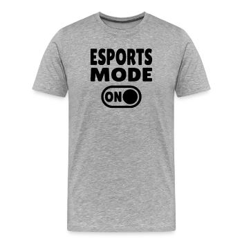 Mode esport ACTIVÉ – Gaming - T-shirt bio Premium Homme - gris chiné - Devant - Damien (186cm)