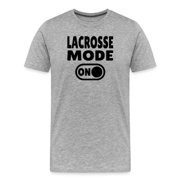 Lacrosse Mode ON - T-shirt bio Premium Homme - gris chiné - Devant - Damien (186cm)
