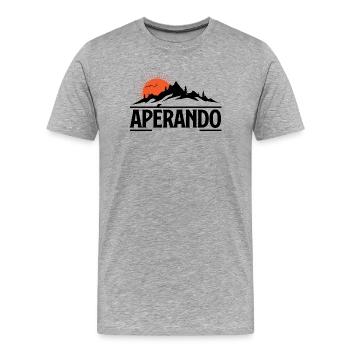 Rote Morgendämmerung über den Bergen Wandern Wandern - Männer Premium Bio T-Shirt - Grau meliert - Vorne - Damien (186cm)