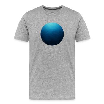 Cercle Océan en Vagues Bleues - T-shirt bio Premium Homme - gris chiné - Devant - Damien (186cm)