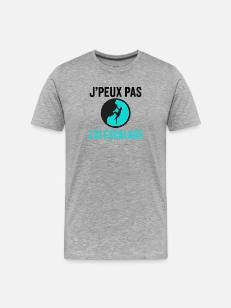 I can't I climbed - Men's Premium Organic T-Shirt - heather grey