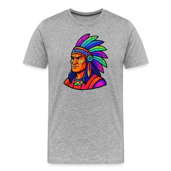 Chief Indian Comic - Men's Premium Organic T-Shirt - heather grey - Front - Damien (186cm)