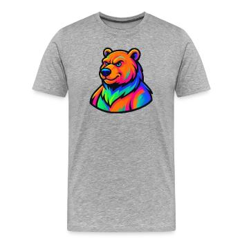 Dark Grizzly Bear - T-shirt bio Premium Homme - gris chiné - Devant - Damien (186cm)