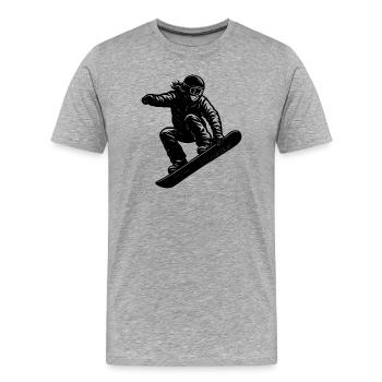 Snowboard Motiv das sofort wirkt - Männer Premium Bio T-Shirt - Grau meliert - Vorne - Damien (186cm)