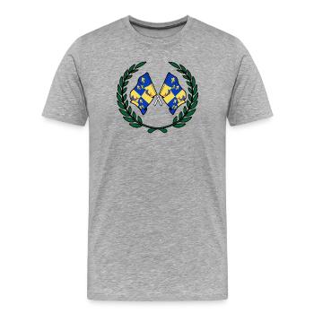 Dauphiné-Lorbeerkranz - Männer Premium Bio T-Shirt - Grau meliert - Vorne - Damien (186cm)