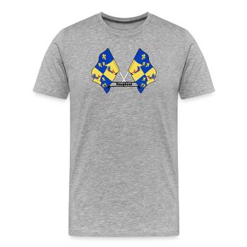 Texte du Dauphiné - T-shirt bio Premium Homme - gris chiné - Devant - Damien (186cm)