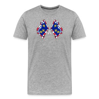 Centre-Val de Loire Drapeaux Croisés - T-shirt bio Premium Homme - gris chiné - Devant - Damien (186cm)