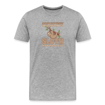 Failler Toujours Être Paresseux - T-shirt bio Premium Homme - gris chiné - Devant - Damien (186cm)