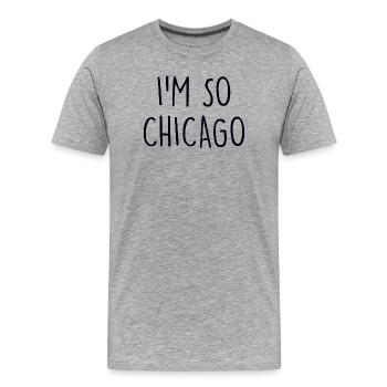 Chicago - T-shirt bio Premium Homme - gris chiné - Devant - Damien (186cm)