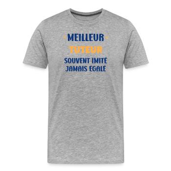 Meilleur Tuteur Imité Jamais Égalé - T-shirt bio Premium Homme - gris chiné - Devant - Damien (186cm)