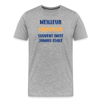 Best Seller Ever Unmatched - Men's Premium Organic T-Shirt - heather grey - Front - Damien (186cm)