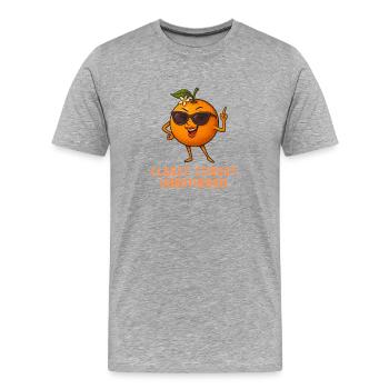 Citrus star: casually unimpressed - Men's Premium Organic T-Shirt - heather grey - Front - Damien (186cm)