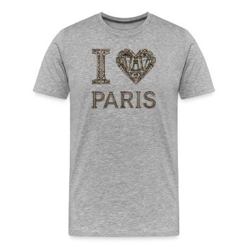 Paris – Urbane Eleganz - Männer Premium Bio T-Shirt - Grau meliert - Vorne - Damien (186cm)