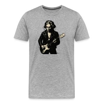 Beethoven en tant que rock star moderne - T-shirt bio Premium Homme - gris chiné - Devant - Damien (186cm)