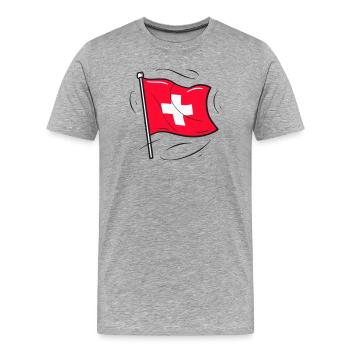 Schweizer Flagge Patriot Design - Männer Premium Bio T-Shirt - Grau meliert - Vorne - Damien (186cm)