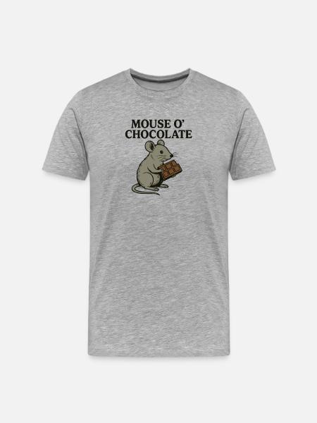 Mouse o'Chocolate Pun Mouse Chocolate - Men's Premium Organic T-Shirt - heather grey