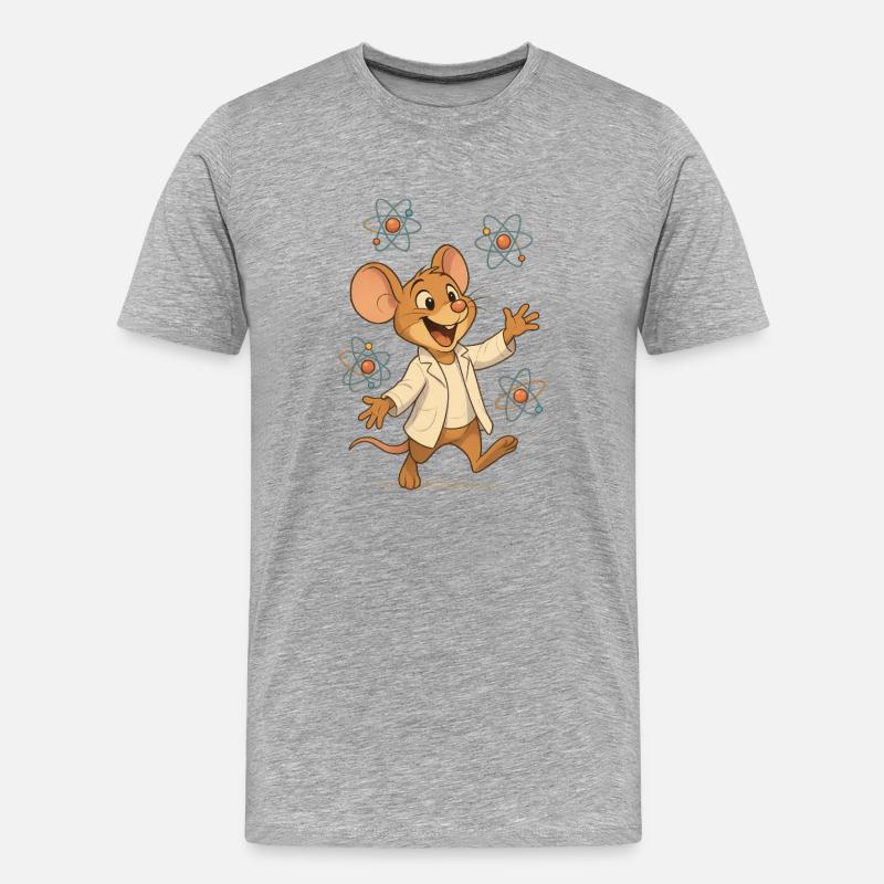 Atomwissenschaftler-Maus - Männer Premium Bio T-Shirt - Grau meliert